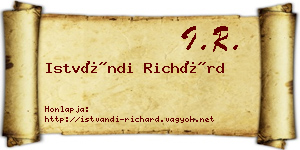Istvándi Richárd névjegykártya